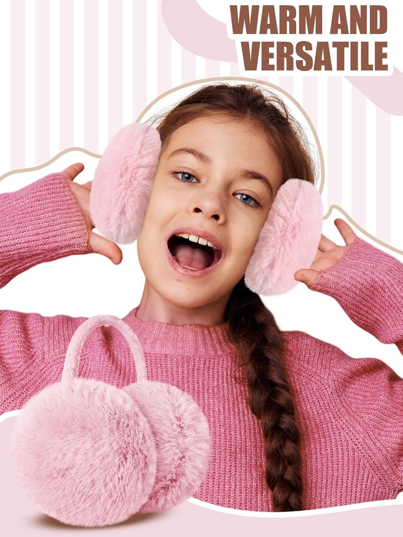 Fourluoo 4 Pcs Warm Ear Muffs Winter Earmuffs Cute Ear Covers for Kids teenager Outdoor Activities Warmth - Image 2